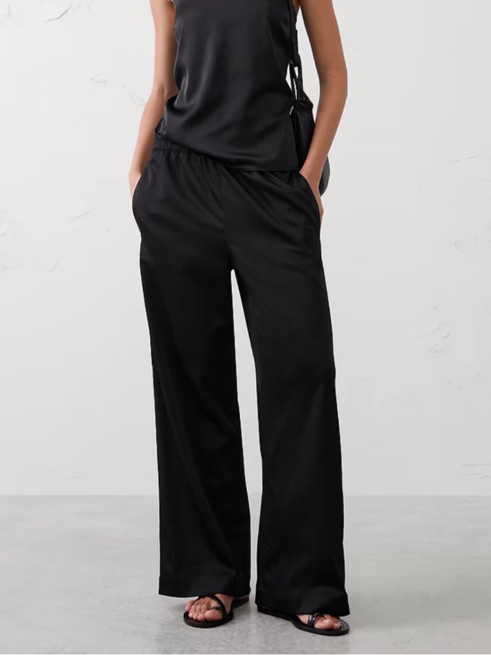 BANANA REPUBLIC Crinkle Satin Wide Leg Pants